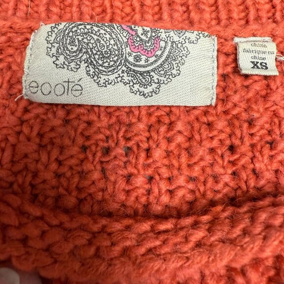 Women's ECOTE‎ Chunky Wool Alpaca Blend Knit Oversized Sweater- Size XS - Picture 3 of 8